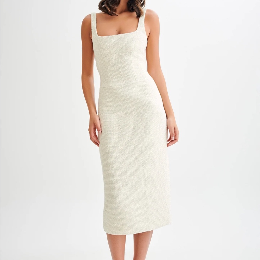 Meshki Elegant Cream Midi Dress NWT